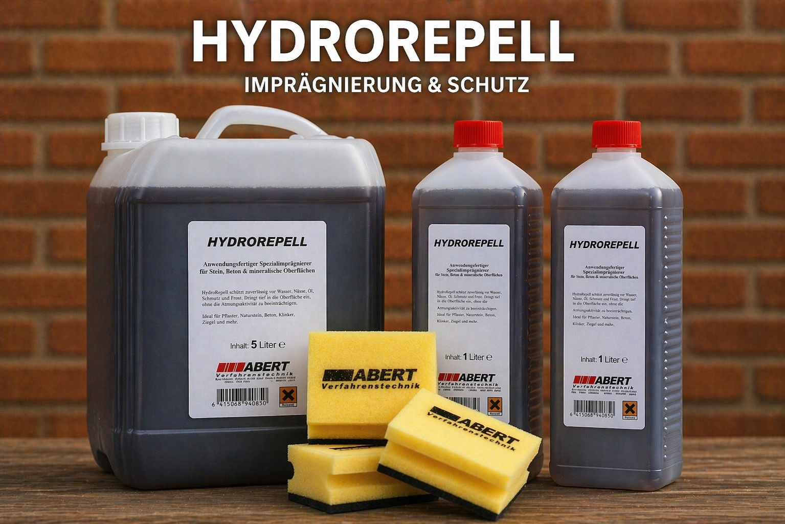 HydroRepell Fassaden-Imprägnierung für Klinker, Ziegel & Beton – Wasserabweisend & Schutz vor Algen